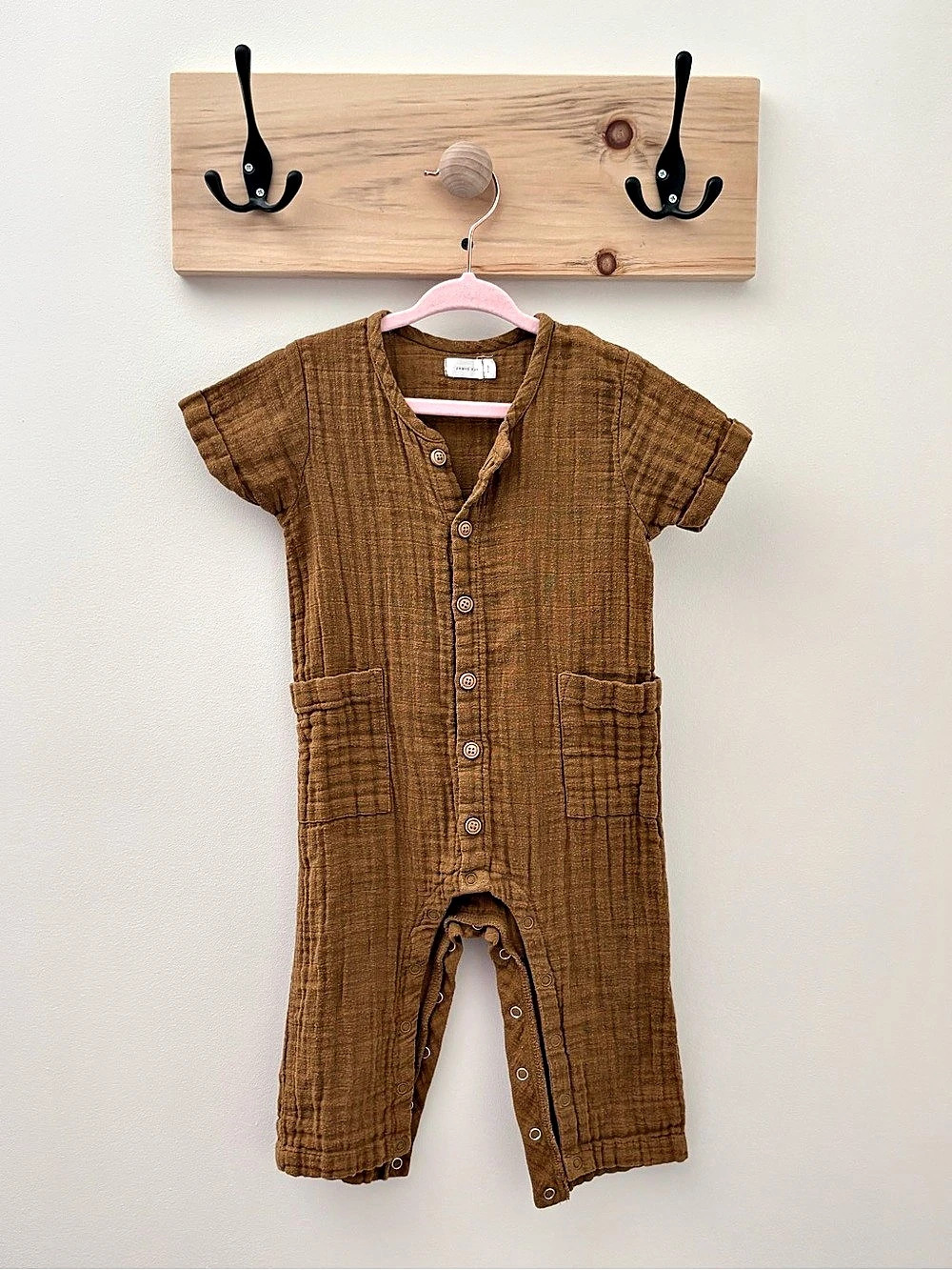 Jamie Kay Brown Short Sleeve Romper